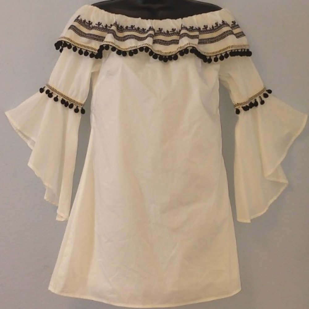 Forever 21 Off Shoulder Dress w/ Bell Sleeves (Small)